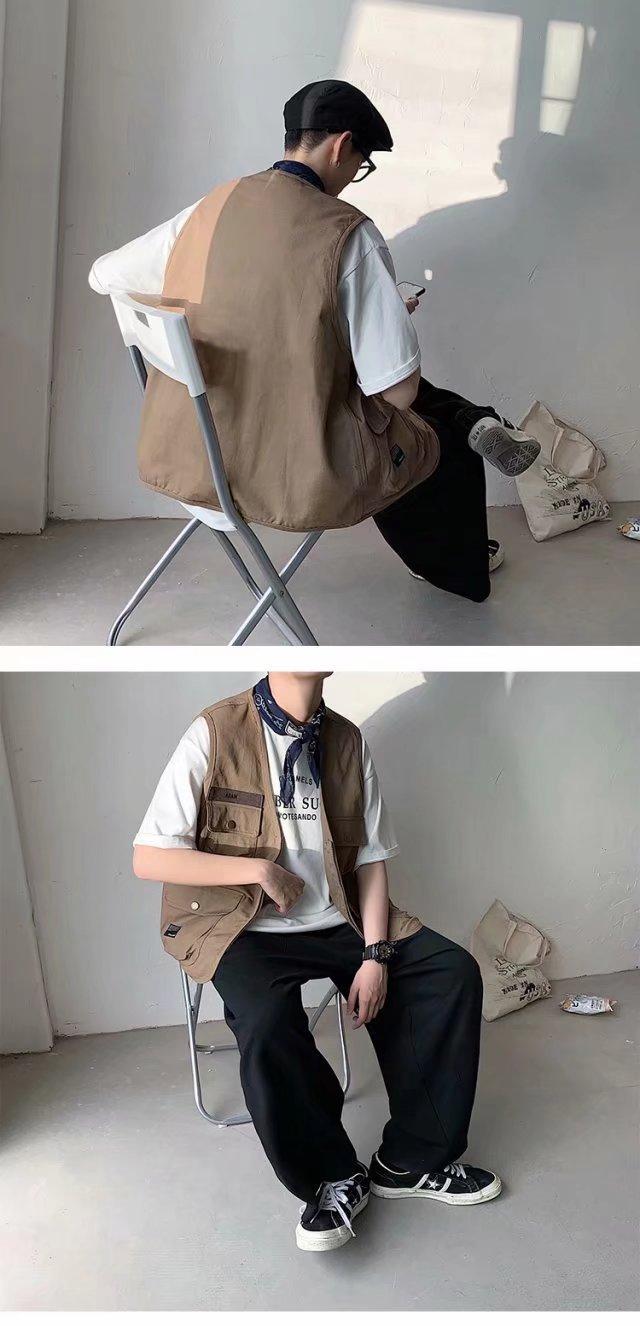 Product Introduction of Áo Vest Cho Nam Nhiều Túi Plus Kích Thước Áo Vest Không Tay Cho Nam Thời Trang Quá Khổ mềm mịn 34