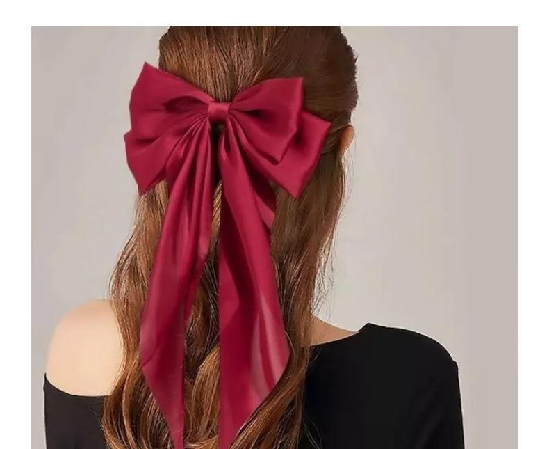 Product Introduction of Korea Big Bow Floral Long Ribbon Hairpin Headband Back Head Hair Clip Women Fashion Hair Accessories 9