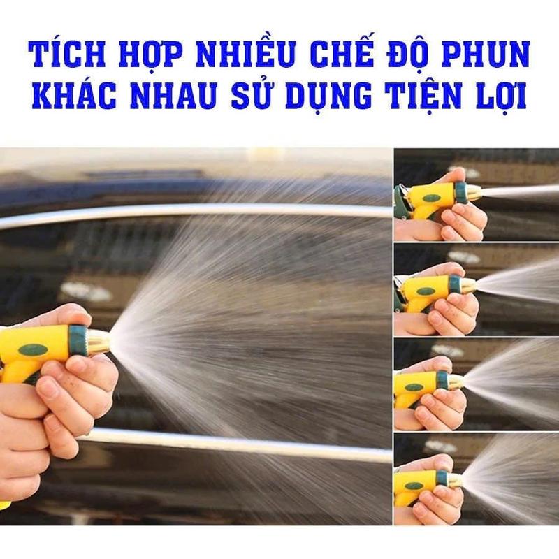 BỘ VÒI RỬA TĂNG ÁP LỰC & DÂY NHỰA PVC DẺO , VÒI TƯỚI CÂY - RỬA XE GIA ĐÌNH 6 CHẾ ĐỘ SỊT TIỆN DỤNG DÂY 5.10.15.20 MÉT 1