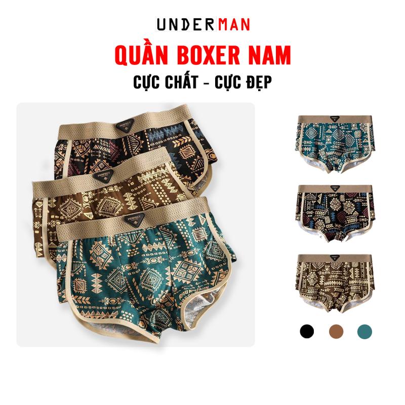  Quần Lót Nam Cao Cấp UNDER.MAN thiết kế phong cách RETRO độc lạ  Quần sịp Boxer nam co giãn 4 chiều chất liệu thun coton mát mịn thoáng khí - RT 