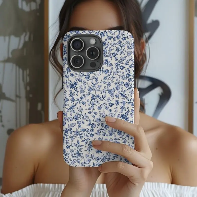 Floral Pattern Phone Case, Phone Protective Cover, Phone Accessories Compatible with iPhone 11 12 13 14 15 16 Pro Max/Pro/Plus