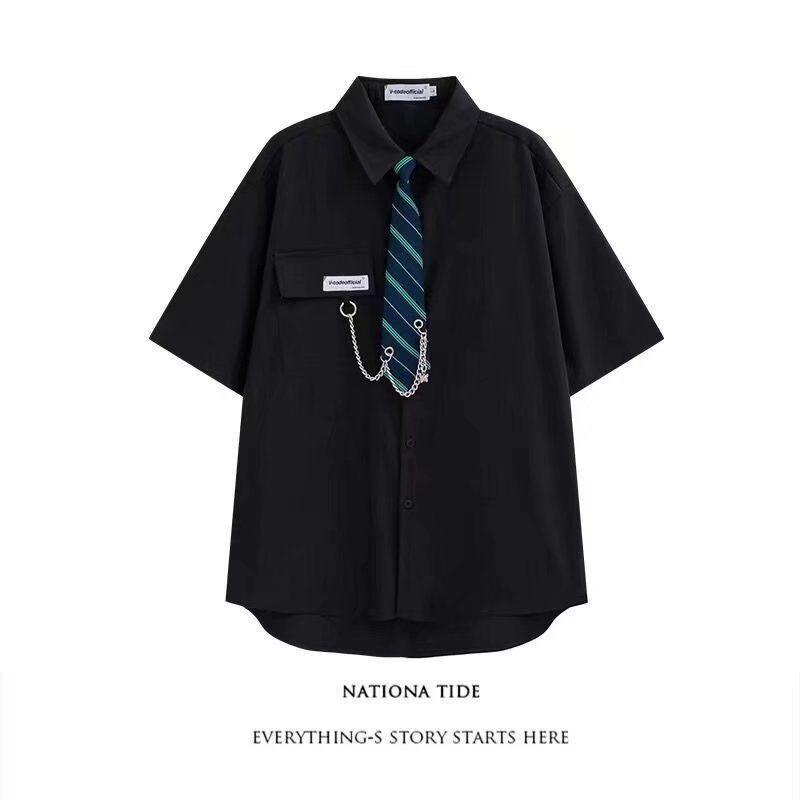 Áo Sơ Mi Cà Vạt JK Nhật Bản Phong Cách Preppy Thanh Lịch Phong Cách Hàn Quốc, Thương Hiệu Hợp Xu Hướng Nam Và Nữ, Áo Dáng Rộng Mùa Xuân, 2024, Phong Cách Hoang Dã 3