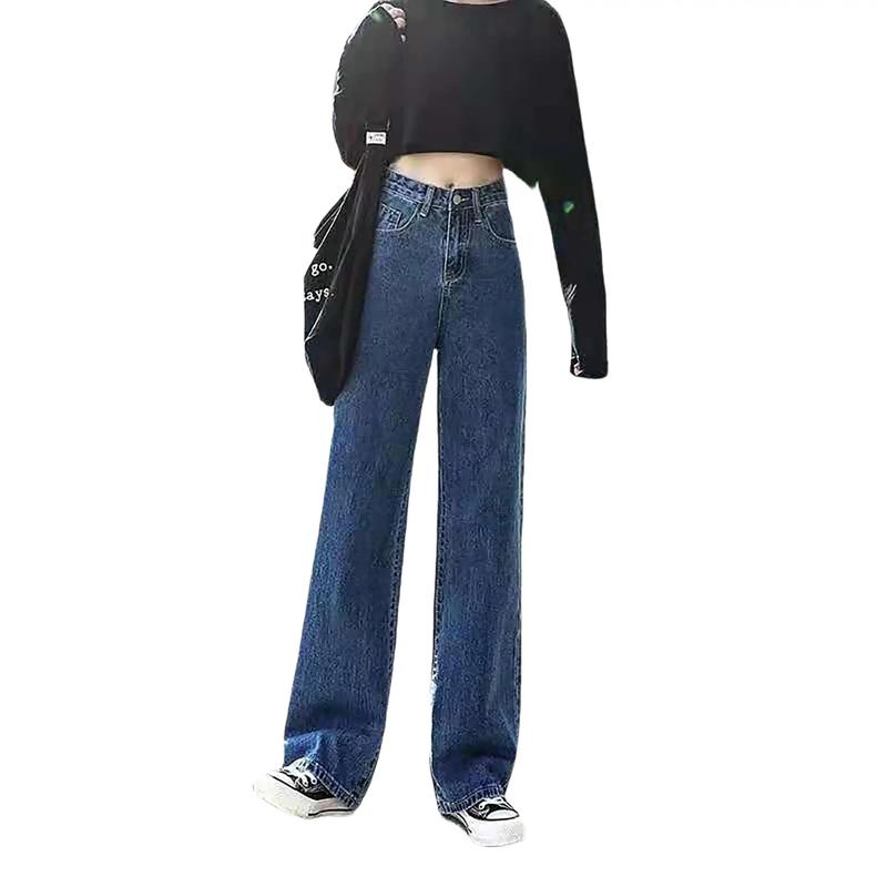 Quần Jean Nữ, Quần Suông Ống Rộng Big Size Phom Rộng To Dài Rẻ Đẹp Màu Xanh Đậm 3541 4418 Pants Nữ Denim Ong Women quần baggy