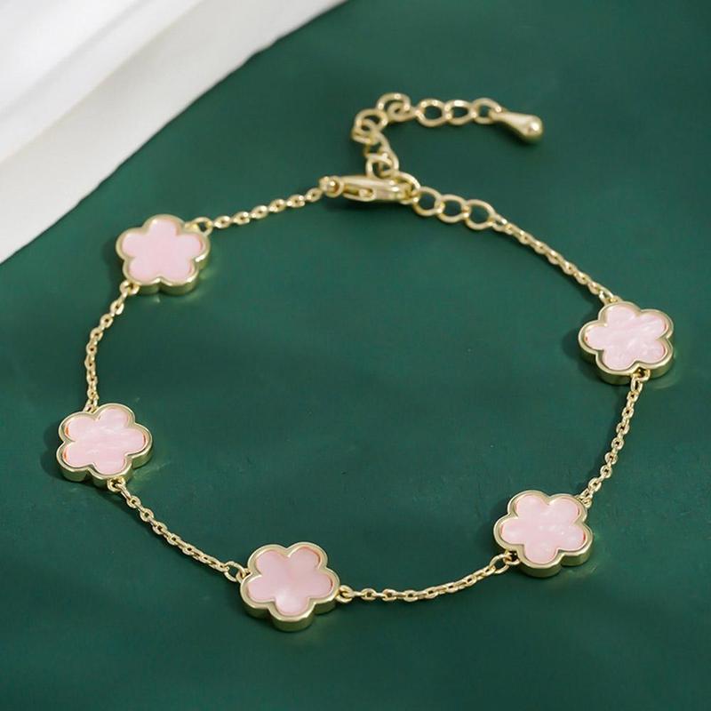 Product Introduction of Vòng Tay Hoa Năm Cánh, Thời Trang, Dành Cho Nữ, Phong Cách Hàn Quốc, Thích Hợp Cho May Mắn Và Sinh Nhật, Thanh Lịch, Thiết Kế Hoa, S8L0 23