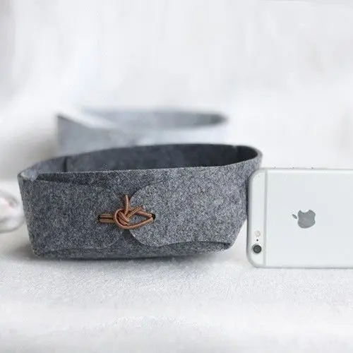 Hộp lưu trữ đồ trang sức để bàn, với chìa khóa vào cửa, Giỏ lưu trữ đồ Lặt Vặt được làm bằng vải Nỉ, hoàn thiện đầu giường, loại gấp, giỏ lưu trữ 3