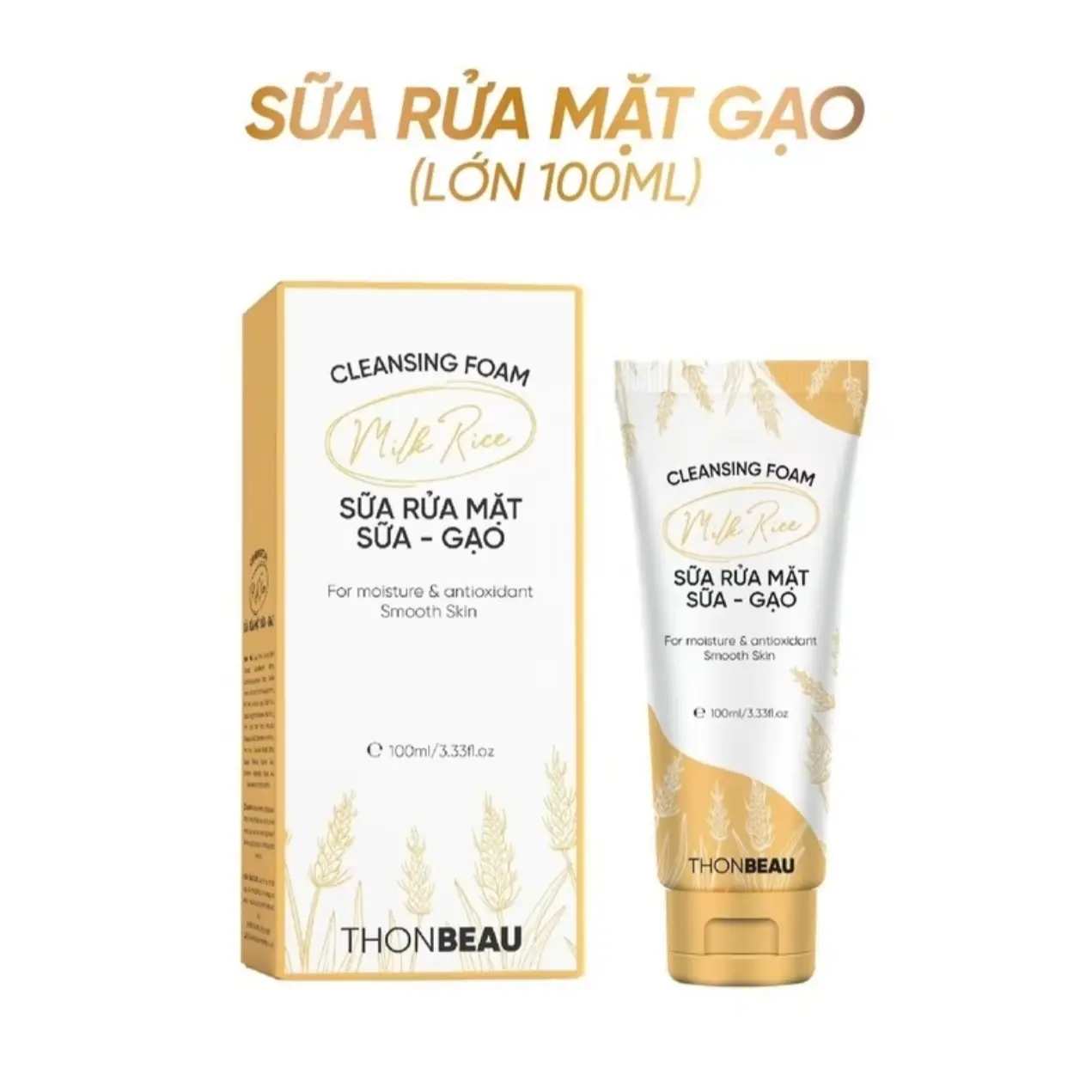 Sữa Rửa Mặt Gạo Sữa  Chai Lớn 100ml  Skincare Dưỡng ẩm Da