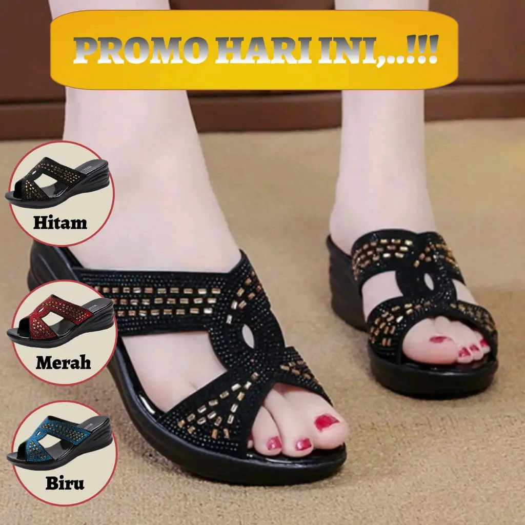 [BEST SELLER] SANDAL CALBI TERBARU / WEDGES CALBI MEWAH ELEGANT DAN TERMURAH wanita sendal