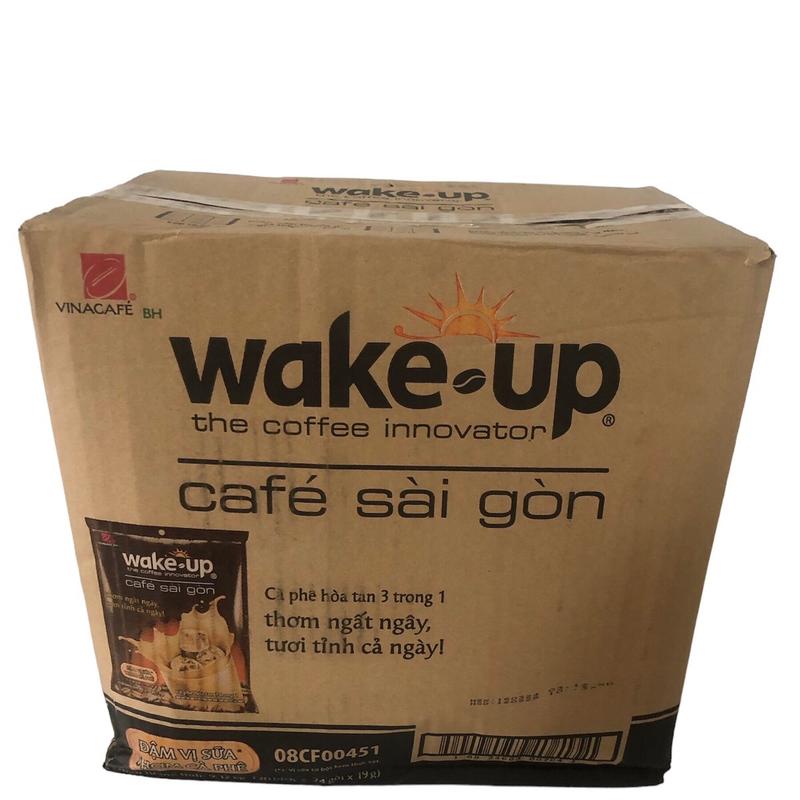BT - 1 Thùng Cà Phê Sữa Wake Up Sài Gòn ( 20 Túi , Mỗi Túi 24 Gói * 19g ) Cafe Coffee