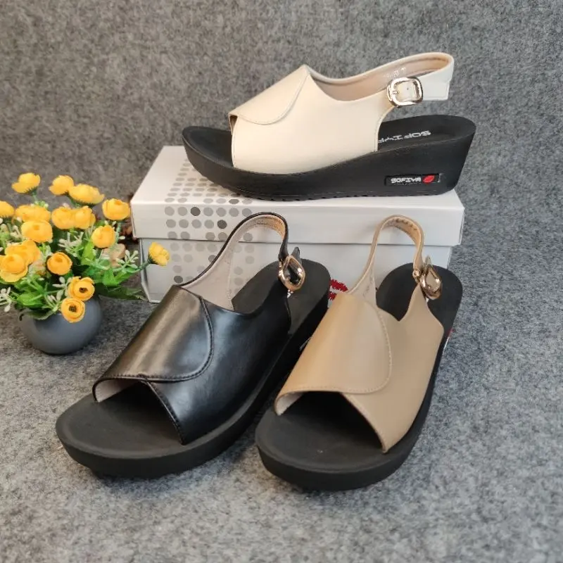 [BISA COD] SOFIYA ORI 1788 80  WEDGES WANITA IMPORT / SLING BACK / WEDGE TALI BELAKANG TINGGI 5CM / SANDAL CASUAL /TALI GESPER 7