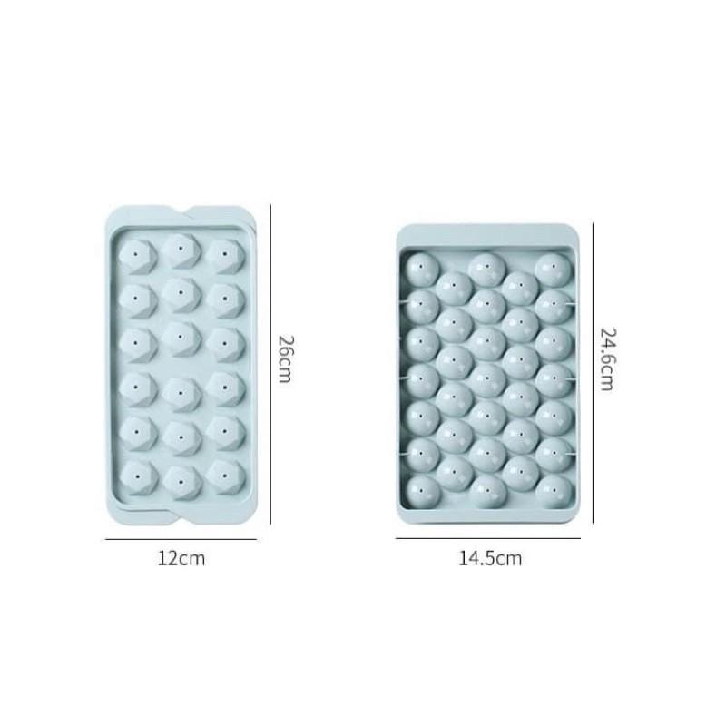 Product Introduction of khay đá viên tròn 33 viên.Khuôn thạch bi nhựa tròn làm hoa quả trái cây/m 30