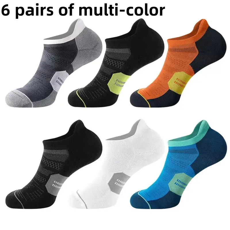 6 Pairs Men's and Women's Breathable Non-Slip Invisible Ankle Socks Ankle Socks for Running Outdoor Fitness Socks Sports Running Fitness Socks Trend
