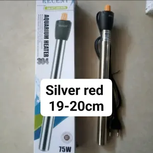 heater aquarium silver red uk 19-20cm
