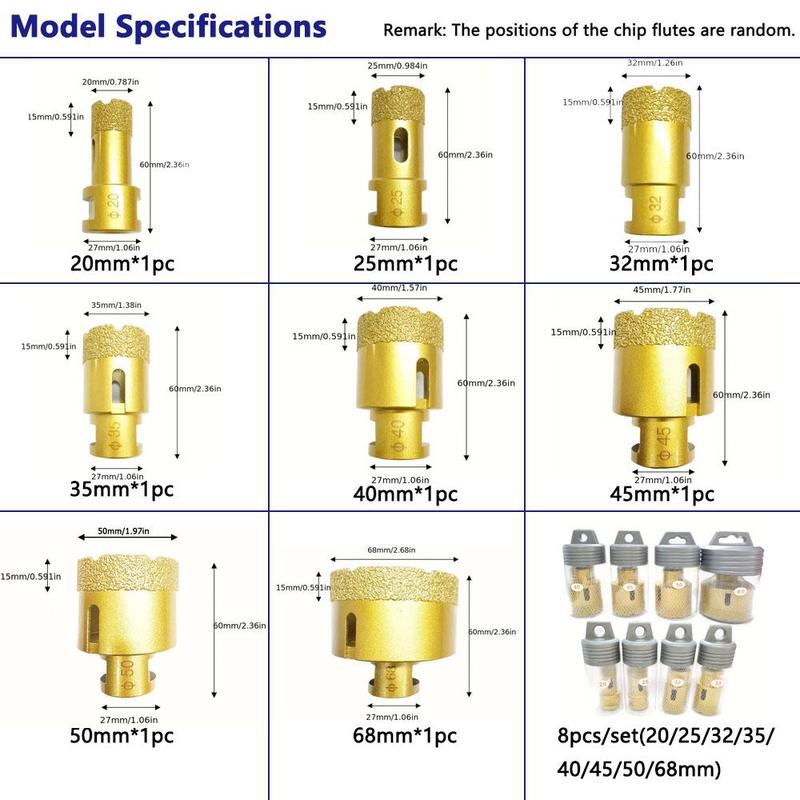 Product Introduction of M14 Thread Vacuum Brazed Diamond Drill Bit, Durable Dry and Wet Drilling Core Bit, Hole Saw Crown For Marble Ceramic Tile Glass 2