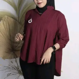 LIVIA BLOUSE BABY CRUSH KEMEJA OVERSIZE LD 120CM Wanita
