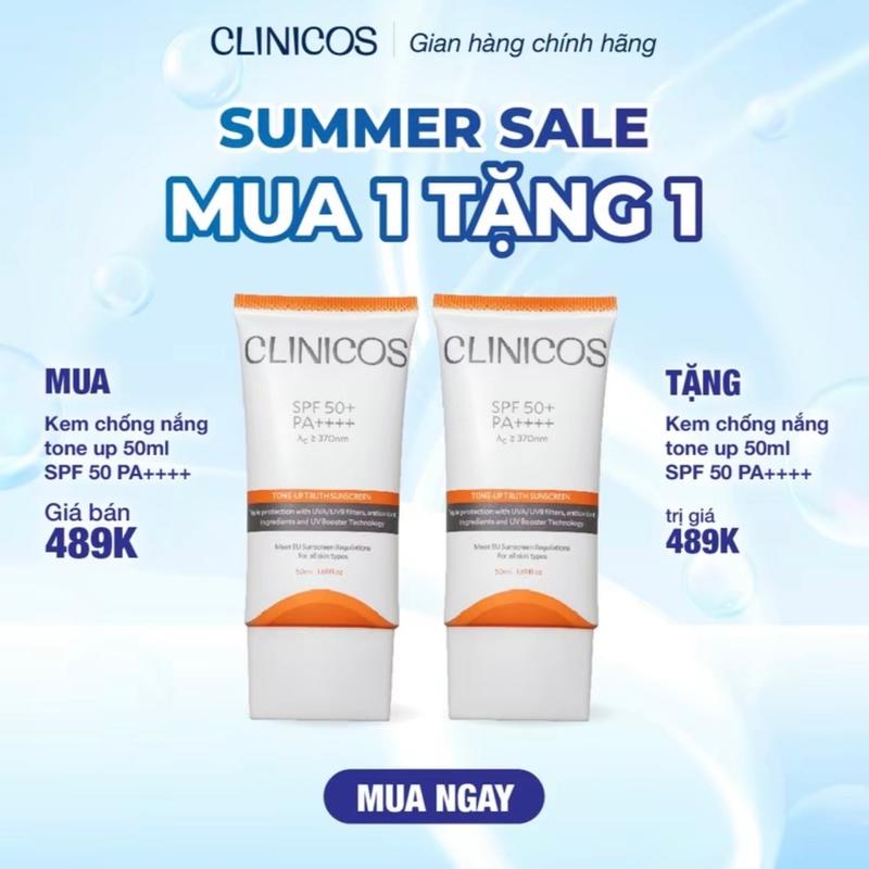 Combo 2 typ Kem chống nắng Clinicos Màu Cam dành cho da dầu Skincare
