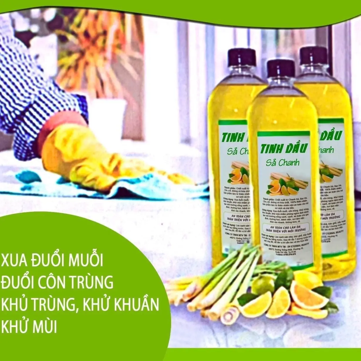 [ 3 lit ]Combo 3 Chai Nước Lau Sàn Sả Chanh Kháng khuẩn Làm Sạch, xua đuổi côn trùng, tinh chất tự nhiên an toàn cho bé xả