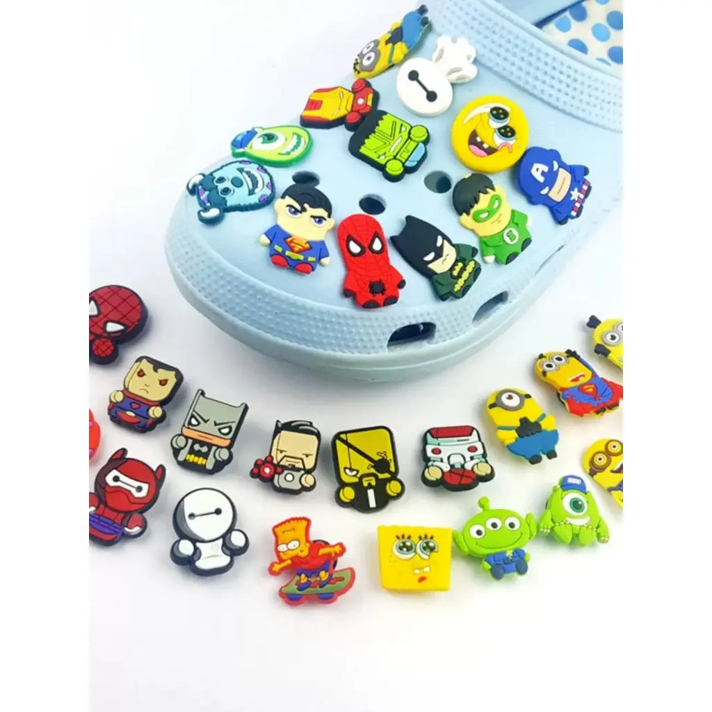 Sticker Gắn Dép Siêu Anh Hùng Jibbitz Dép Cross, Phụ Kiện Trang Trí Dép Hình Siêu Nhân [ STICKER ]