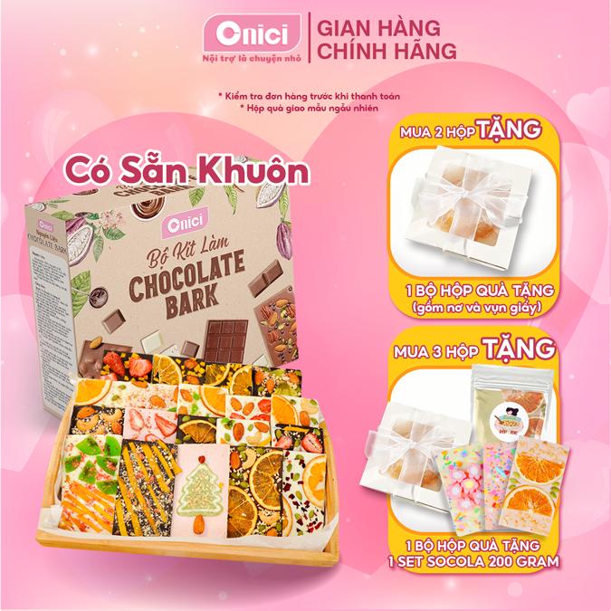 Bộ Kit làm Chocolate Bark 120 viên Bếp Của Mẹ ONICI gồm 14 nguyên liệu - kèm Công Thức - Sô Cô La Socola Ăn Vặt