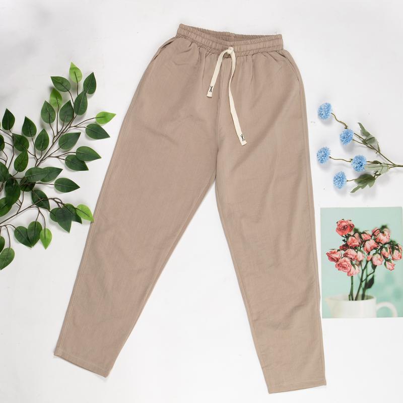 Quần baggy dây rút, vải đũi thoáng mát (Quần nữ) 6