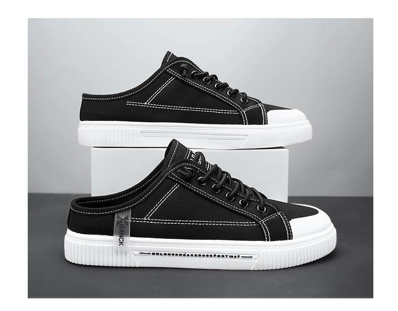 Product Introduction of 2025 [628 Positive Reviews] [Factory Direct Sale] Men's Canvas Shoes Summer No Heel Board Shoes Casual Half Slippers Trendy Shoes Lazy One-Step Men's Shoes 16