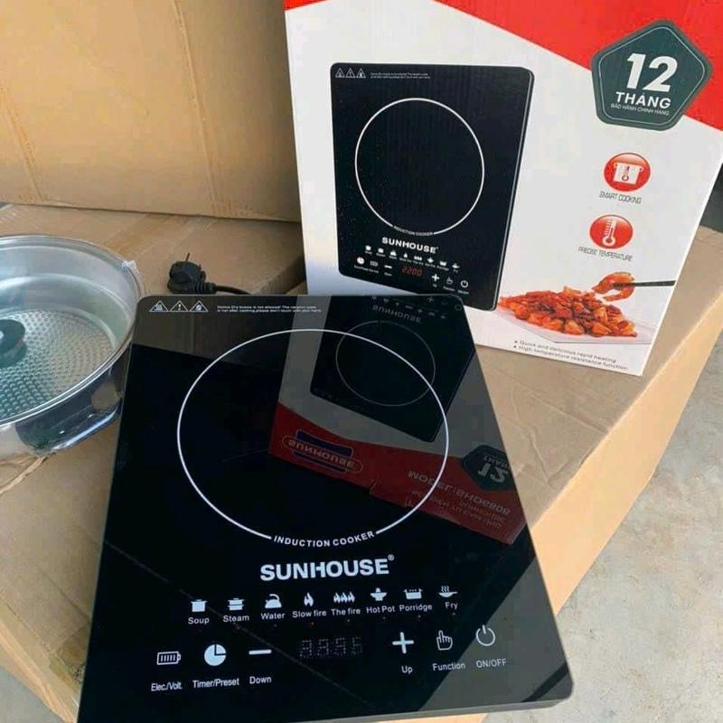 Bếp Từ Sunhouse, Bếp Điện Cảm Ứng Thế Hệ Mới Tặng Kèm Nồi Lẩu Chống Khê, Mặt Kính Chịu Lực (Mẫu 2025)