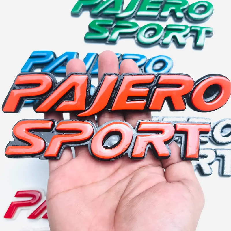EMBLEM MOBIL PAJERO SPORT TERBARU 3D TIMBUL VARIASI AKSESORIS EKSTEROR Car Orange 3