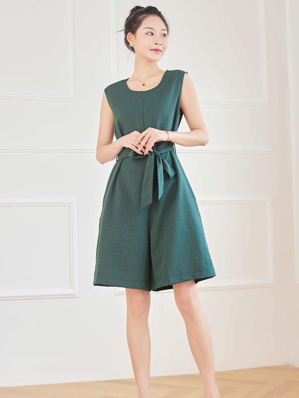Product Introduction of Eyouth 1748 Women Sleeveless jumpsuits romper suspenders loose fit Pockets belted cotton linen Jumpsuit Womenswear Overalls 23