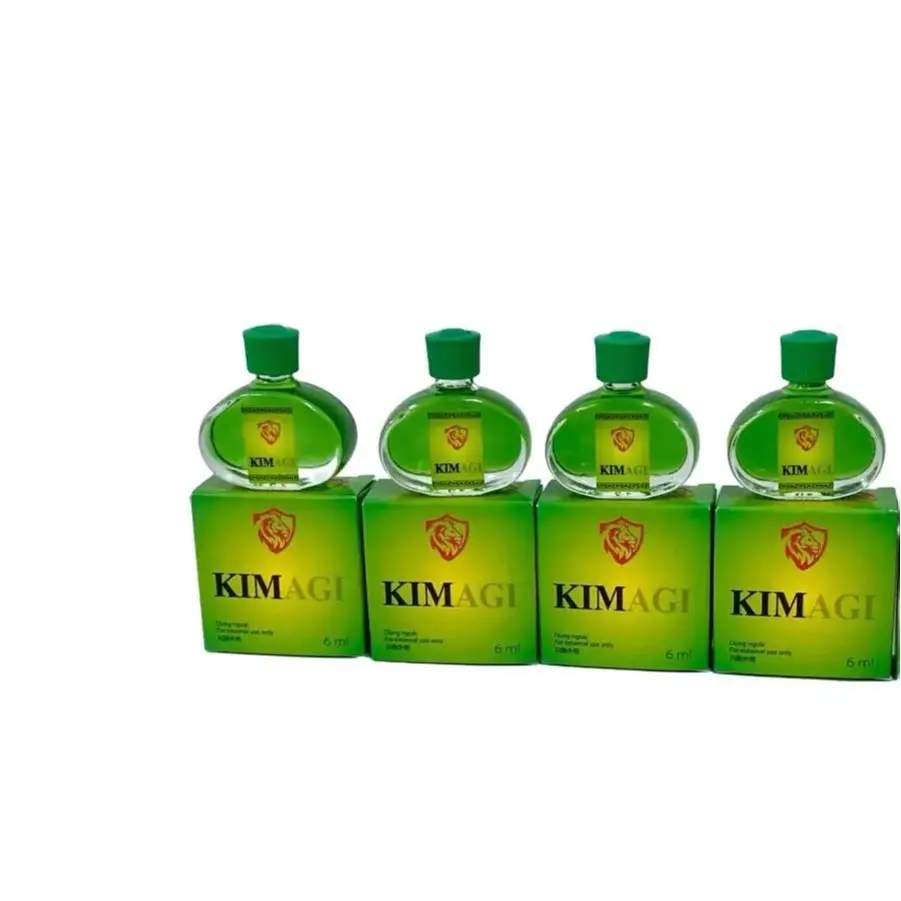 Combo4 chai dầu kim xanh 6ml chai nhỏ, dáng chai hình tròn, mùi hương thơm mát mang 95% mùi hương dầu gió Kim con lạc đà