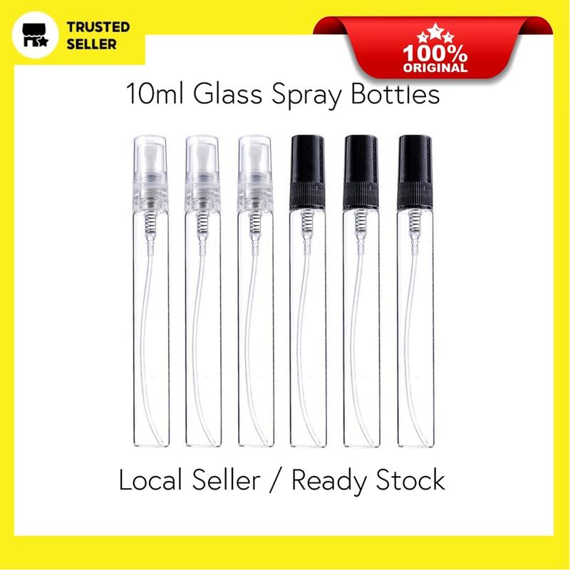 10ml Glass perfume bottle 10PCS Black Mist Spray Bottle Spray Pump Bottle Travel Refillable Glass Perfume Bottle With Sprayer