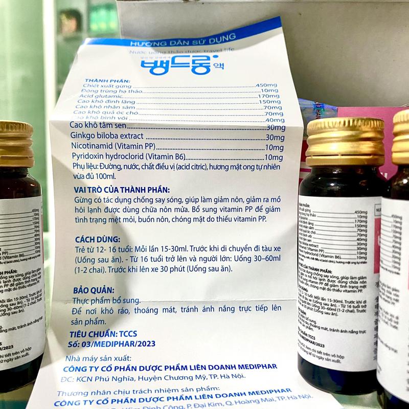[ 8 TẶNG 2 ] Nước uống thảo dược Hàn Quốc hỗ trợ giảm say xe, say sóng 30ml - 6663Store 3