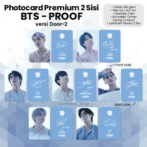 (ISI 7 PCS) Photocard BTS PROOF - Photo card Premium 2 Sisi Kartu Kpop Merch Unofficial Putih Cards