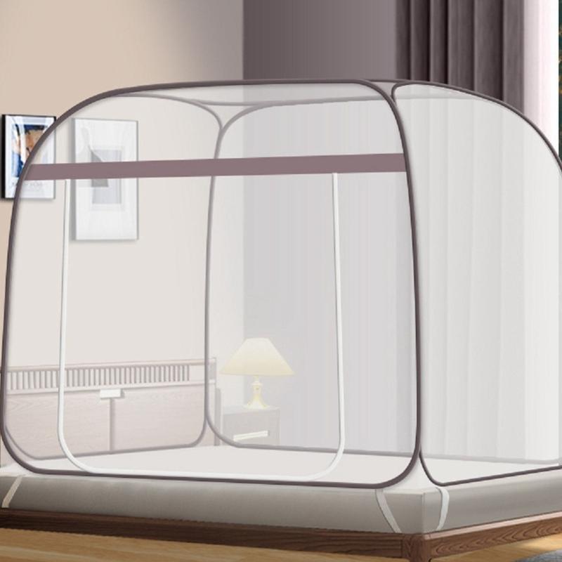 KELAMBU LIPAT KELAMBU TIDUR KELAMBU TEMPAT TIDUR 150X200 180X200 200X200 CM Kelambu pengantin Selambu lipat jumbo anti nyamuk Ritsleting Pencegahan Serangga Berpori Hijau Biru 4