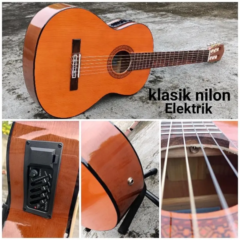 Murah gitar klasic nylon elektrik yamaha c315 custom berkualitas high quality preamp 7545r Capo Kayu 1