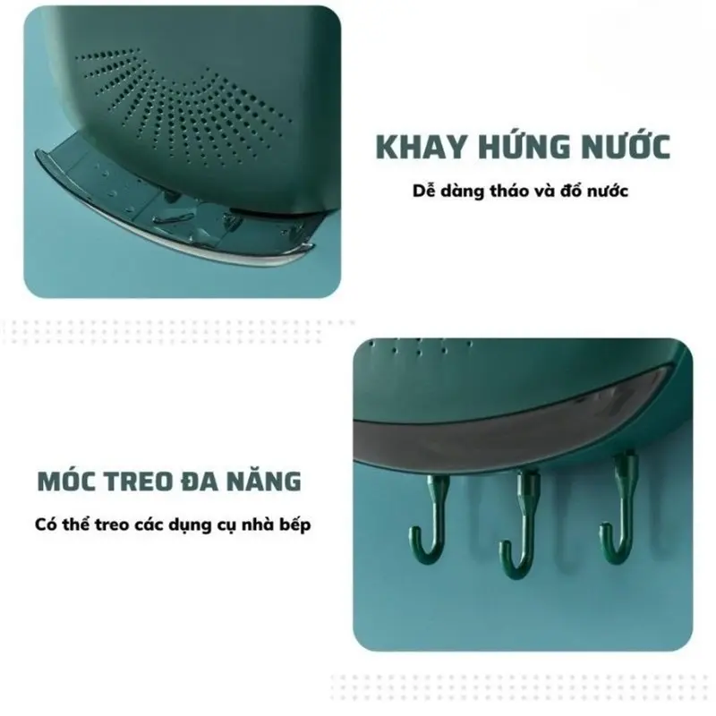 Hộp đựnġ Đũa Muỗng Treo Tường Có Khay Đỡ Nước - Ống đựnġ đũa gắn tường có nắp đậy - Bảo vệ thìa đũa muỗng khỏi bụi bẩn, côn trùnġ - kícḣ thước: 31x20x8 cm - Kitchen 5