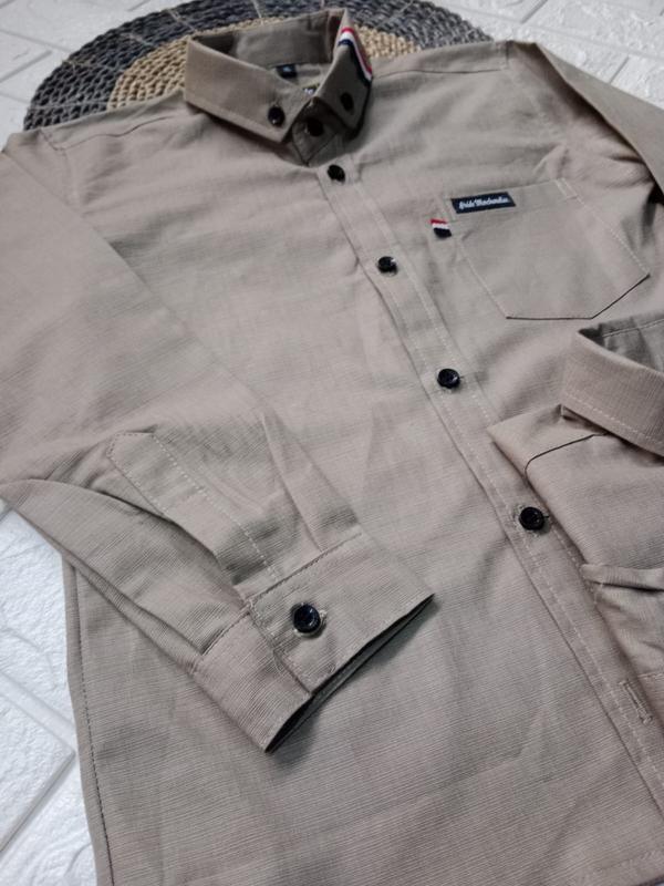 Mooda Moody - Kemeja Anak Lengan Panjang Warna Coklat Muda Kemeja Anak Warna Coklat Fashion 4