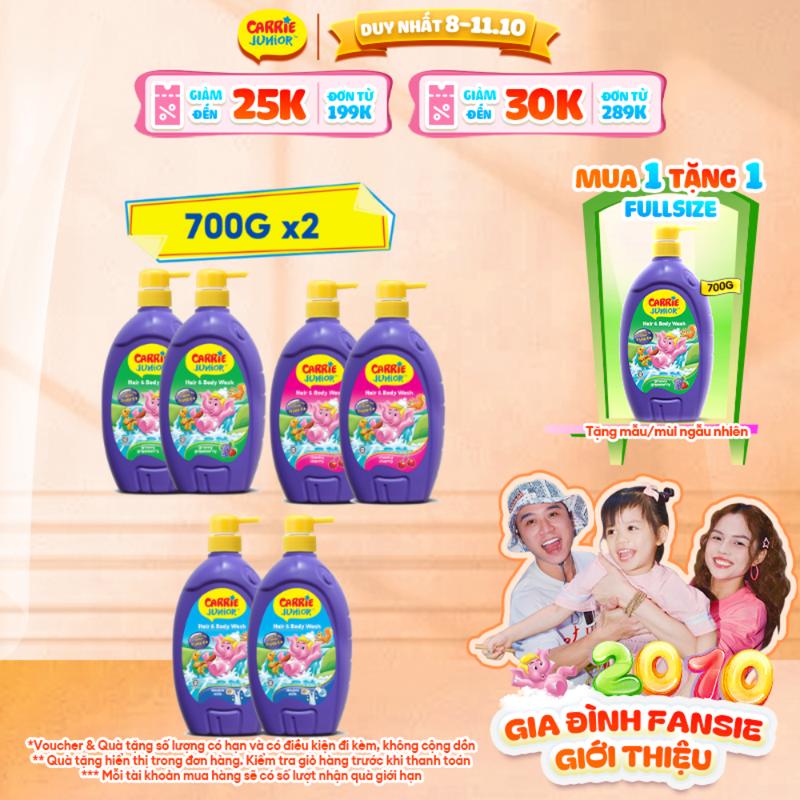 [MUA 2 ĐƯỢC 3] Combo 2 Sữa Tắm Gội cho bé Carrie Junior (700g x 2)