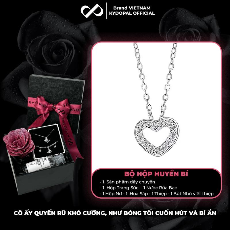 Dây chuyền bạc KYDOPAL đính đá trái tim cao cấp trang sức bạc nữ sang trọng 925 - PAL9B7C1