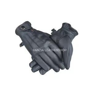 Sarung Tangan Kulit Varian Kanzia Leathershop Full Finger Gloves Hitam