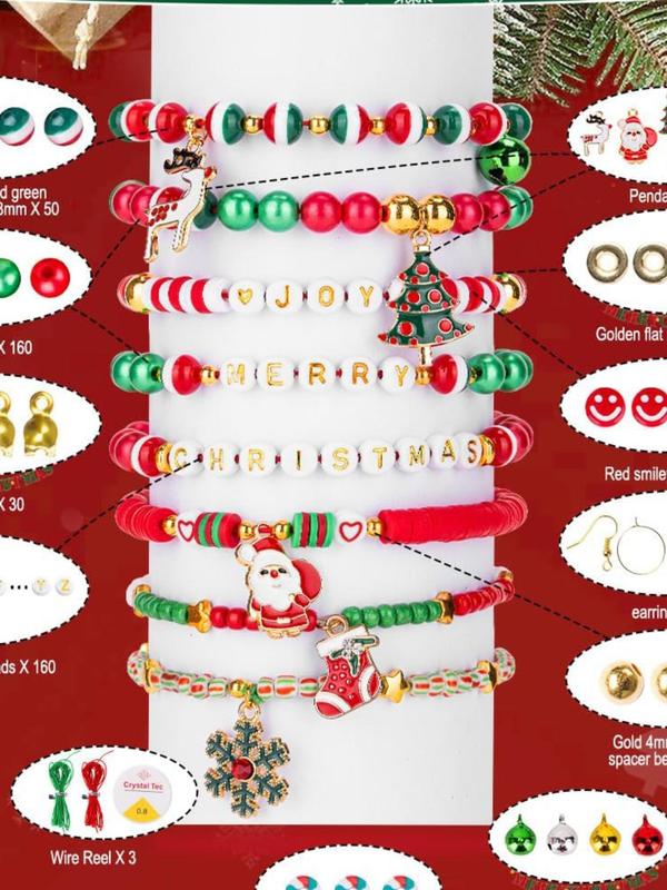 Random 18 Colors Clay Bead Kit, 1 Set DIY Jewelry Making Kit, Including Letter Beads & Spacer Beads for Girls, DIY Jewelry Crafts Gifts 8