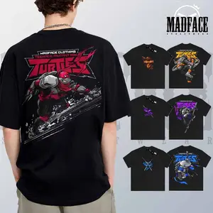 · MADFACE Clothing Japan Top Anime Original Ninja Turtles Tee Unisex Oversized cotton shirt
