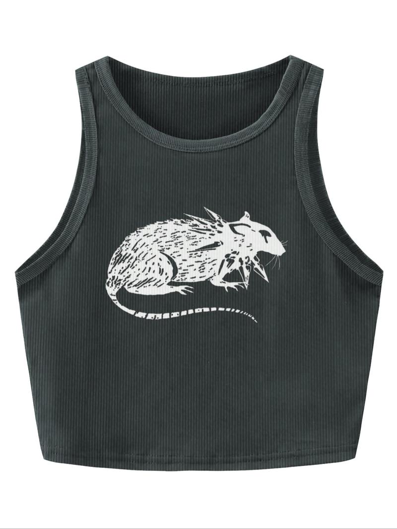 Product Introduction of Women's Animal Print Tank Top, Casual Sleeveless Top for Summer, Ladies Clothes for Daily Wear 1