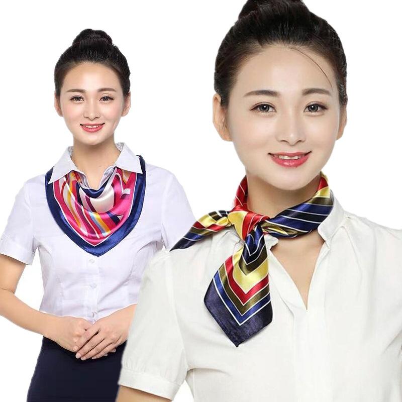 Stewardess Special Silk Scarf Spring and Autumn New Bank Small Silk ...