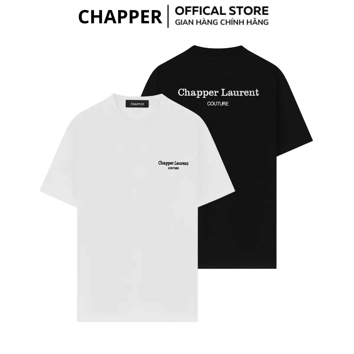 Áo thun nam nữ cổ tròn CHAPPER  hoạ tiết thêu Couture, vải cotton thoáng mát - APCP020 Menswear
