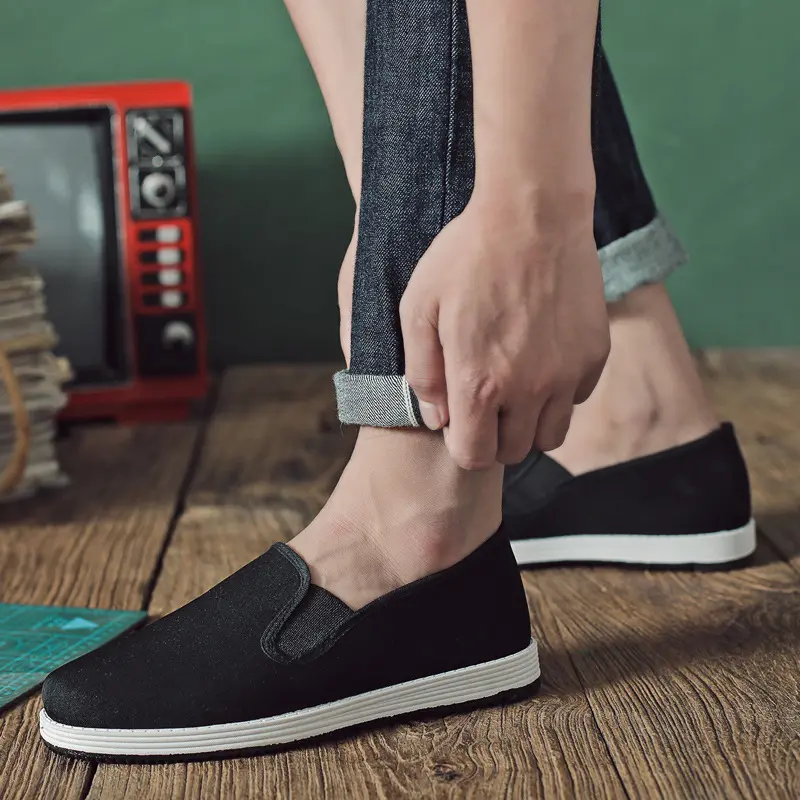 Cloth Shoes Men's Casual Breathable One Pedal Men's Driving Work Strong Cloth Soles Black Cloth Shoes Women's