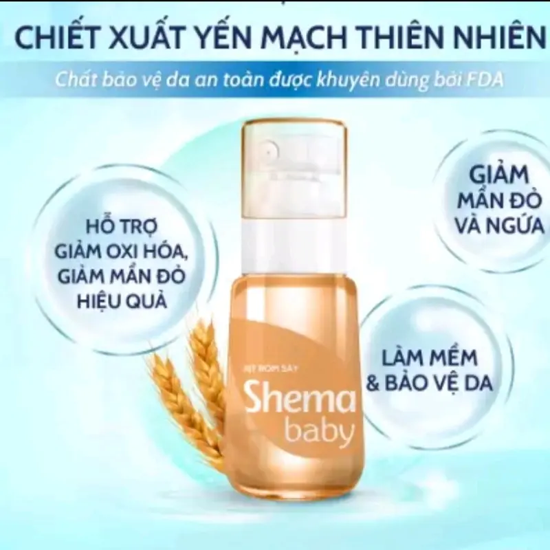 Xịt Rôm Sảy Shema Baby Cho Bé - Da Dịu Mát,Bé Ngủ Ngon.Chai 50ml. 2