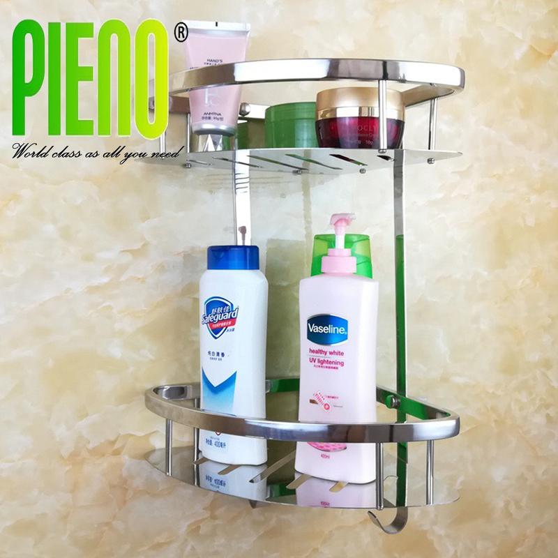  Kệ góc nhà tắm 2 tầng L2X inox sus 304 bản nhỏ 