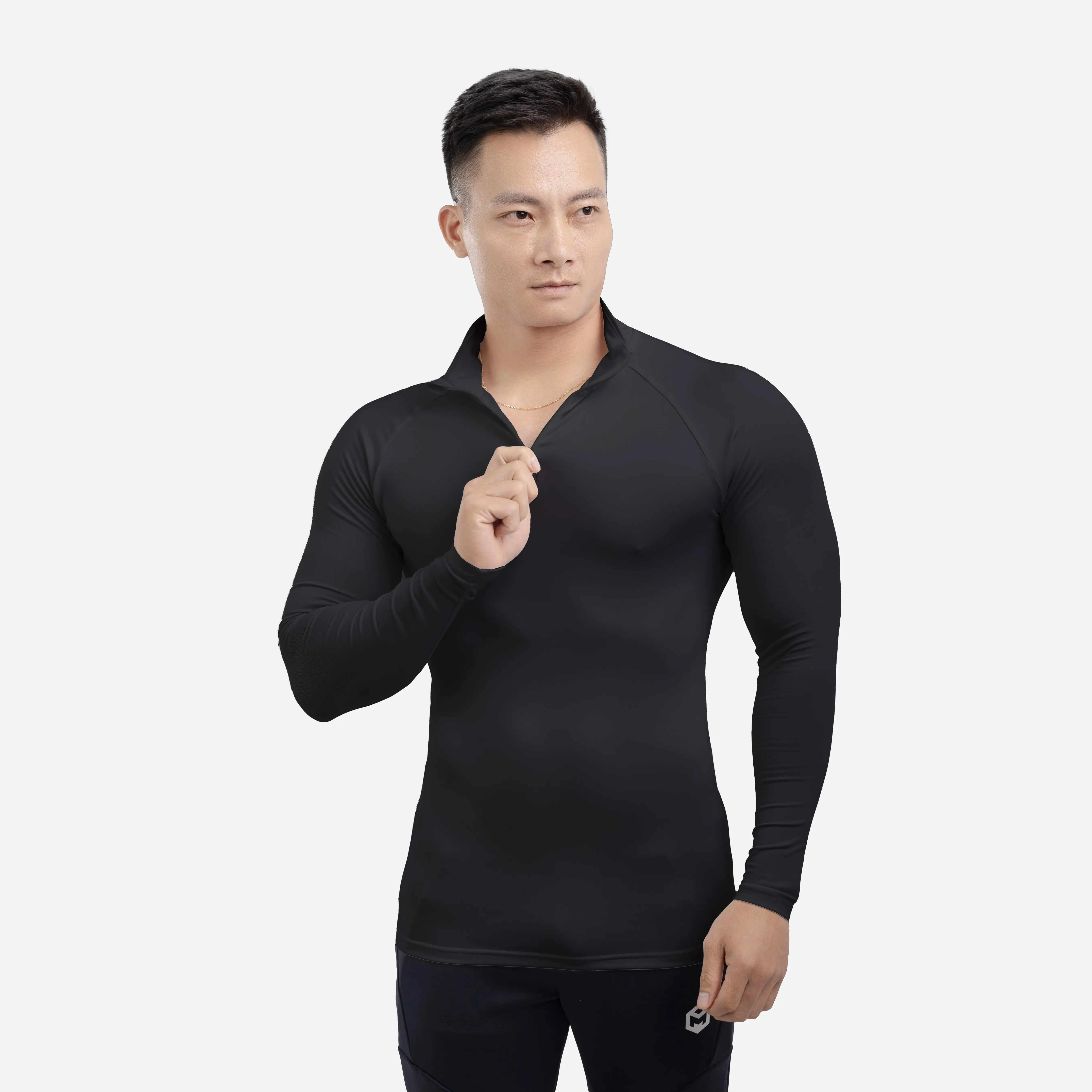Áo giữ nhiệt Cổ Khóa vải thun poly The Max G10203 đồ lót giữ ấm thể thao