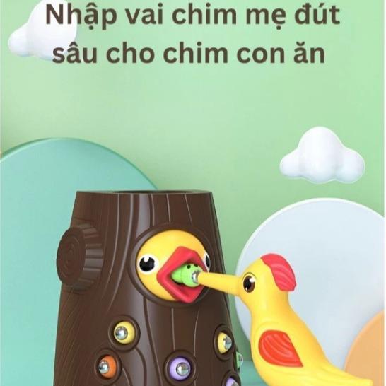 Bộ đồ chơi chim ăn sâu và gõ kiến bắt sâu cho bé phát triển trí tuệ Montessori 4
