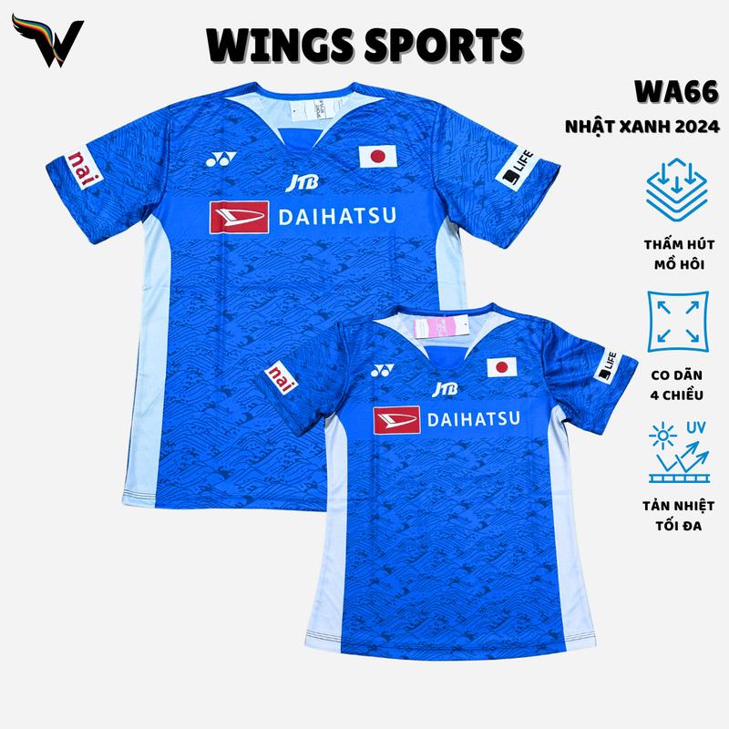 Áo cầu lông WA66 - màu xanh tuyển nhật 2024 dành cho tập luyện và thi đấu