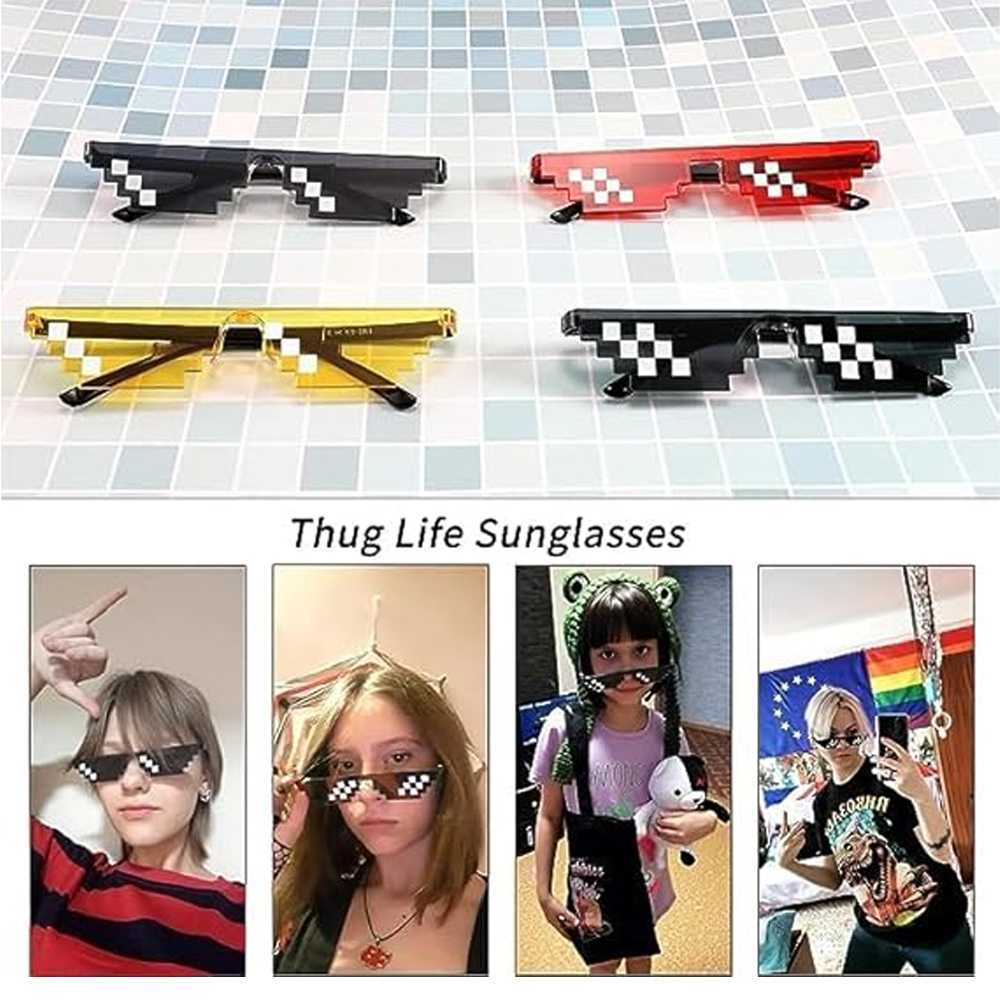 COD Kacamata Hitam Thug Life Pixelated Lucu Unik Meme Cosplay Party Pria Wanita Dewasa Anak Anti Sinar UV Protection Sozzy
